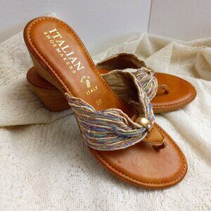 Italian Shoemakers Wedge Women Sandals Size 8 Made in Italy.